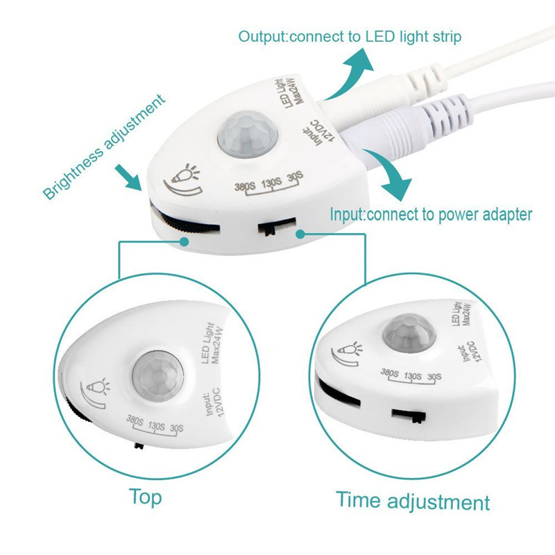 DC12V 2835 Bed Sensor LED Lights Strip Kit, With Warm White Bed Lights Human Body Induction Night LED Light Strip DC12V 2835 Bed Sensor LED Lights Strip Kit, With Warm White Bed Lights Human Body Induction Night LED Light Strip